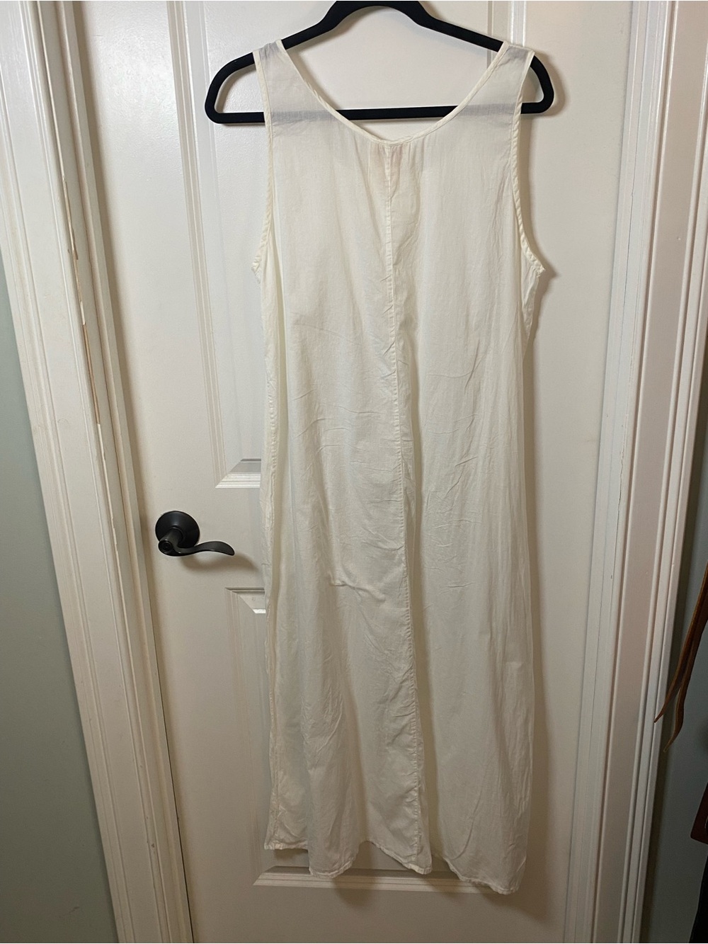 Vintage April Cornell Lightweight Cotton White Sleeveless Slip Dress/Nightgown - Picture 3 of 5